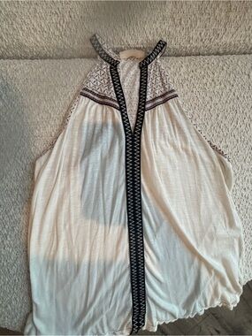 Cream Halter Camisole with Black Trim